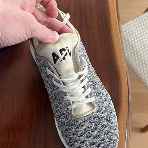 APL Gray and Cream Knit Sneakers